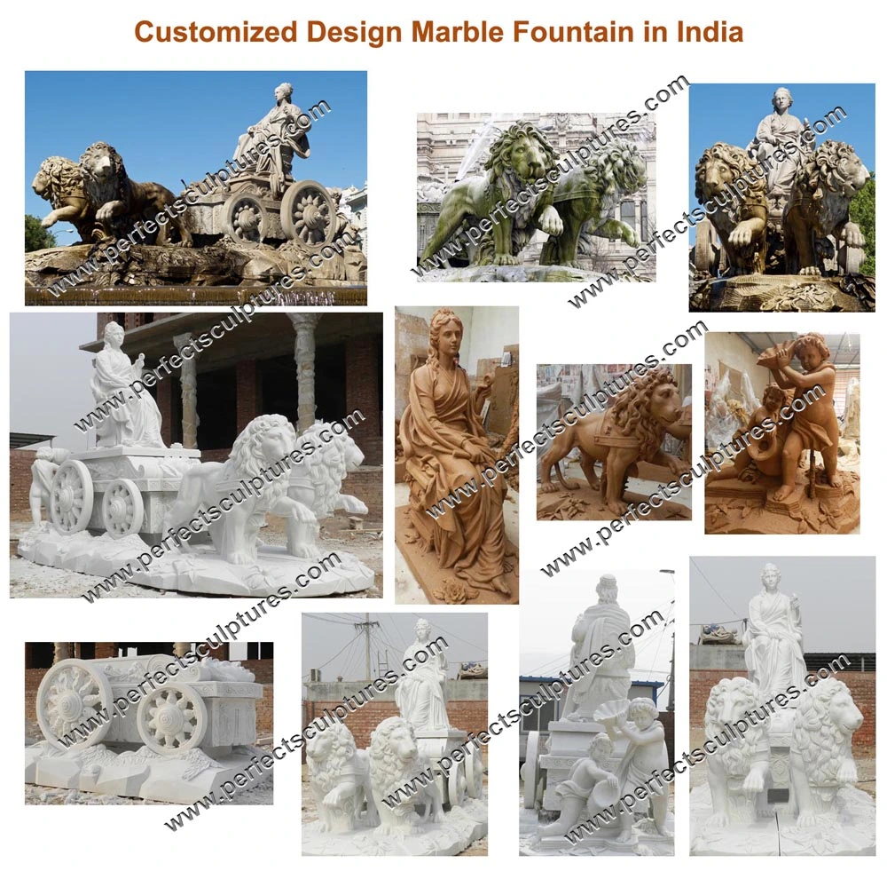 Home Architectural Decorative Carved Stone Woman Sculpture Column Marble Carving Lady Statue Pillars for Garden Decoration (QCM111)