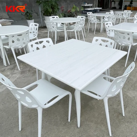 Solid Surface Stone Carrara White Table Top Modern Furniture Use for Dining Coffee Table Square & Round Table